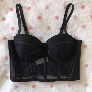 NWOT Cropped Black Bustier Bra/Top 🖤